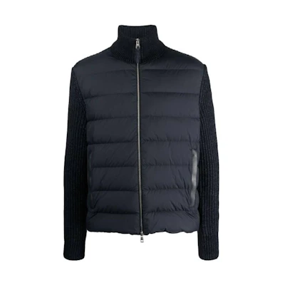 Moncler SS23 Solid Color Stand Collar Zip Down Jacket Navy Blue (). I20919B00018M3543778