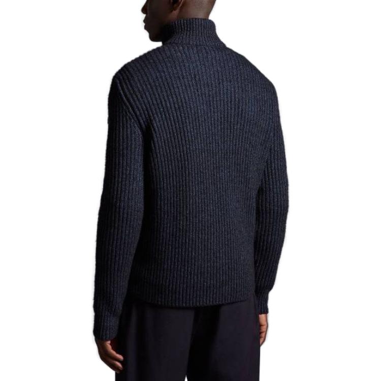 Moncler SS23 Solid Color Stand Collar Zip Down Jacket Navy Blue (). I20919B00018M3543778 圖 3