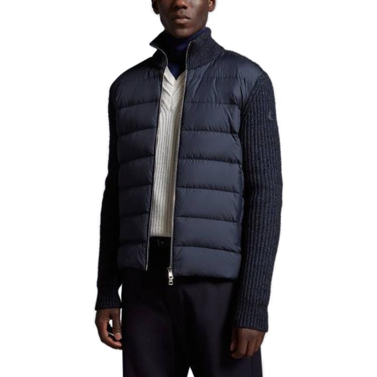 Moncler SS23 Solid Color Stand Collar Zip Down Jacket Navy Blue (). I20919B00018M3543778 圖 4