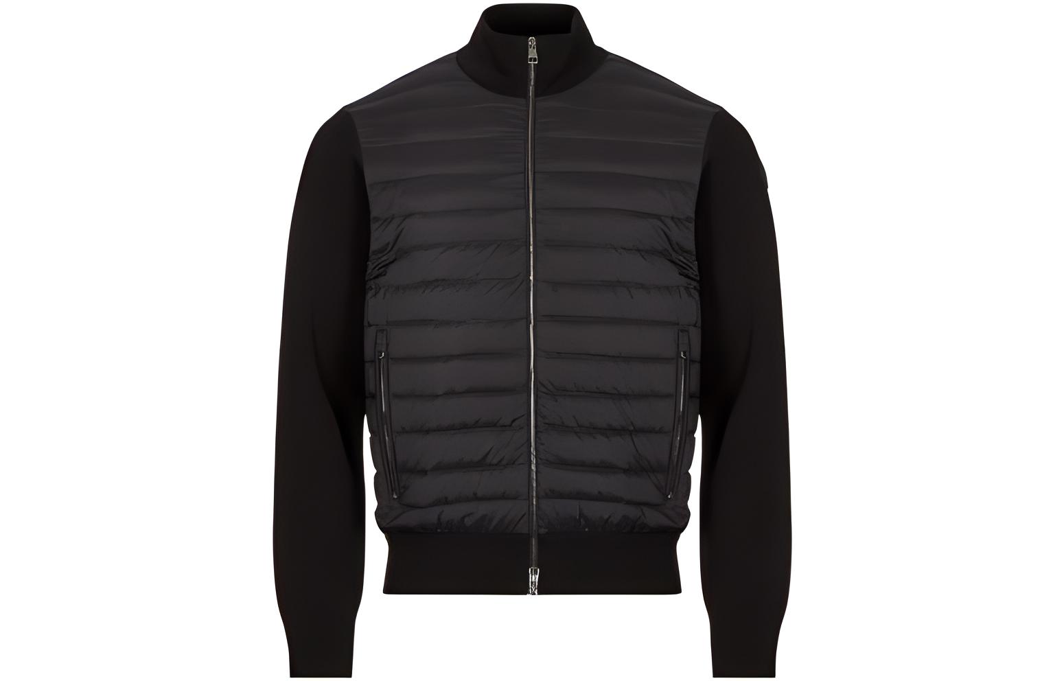 Moncler SS23 Solid Color Zip-Up Down Jacket Black  Long Sleeve 9B00008-V9100-999