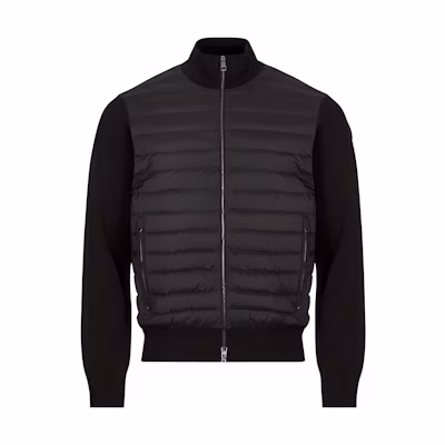 Moncler SS23 Solid Color Zip-Up Down Jacket Black Long Sleeve 9B00008-V9100-999
