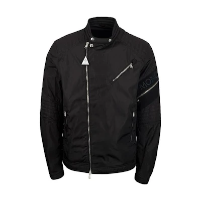 Moncler SS23 Solid Color Zip-Up Down Jacket in Black 4060000-54155-999