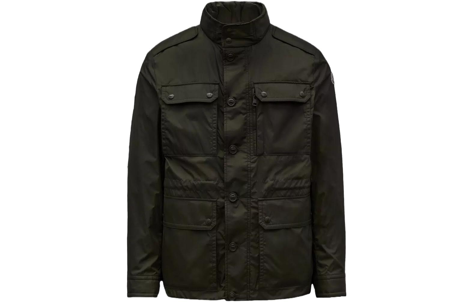 Moncler SS23 Solid Color Zip-Up Stand Collar Jacket Deep Green I10911B0000368352835