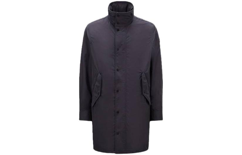 Moncler SS23 Solid Color Zip-Up Stand Collar Jacket Navy Blue for Men I10911C00011549MF742