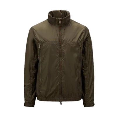 Moncler SS23 Solid Color Zip-Up Stand Collar Jacket Army Green I10911A0009768352833