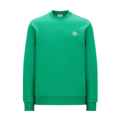Moncler SS23 Solid Logo Crewneck Long Sleeve Sweatshirt Green I10918G00053809KR853