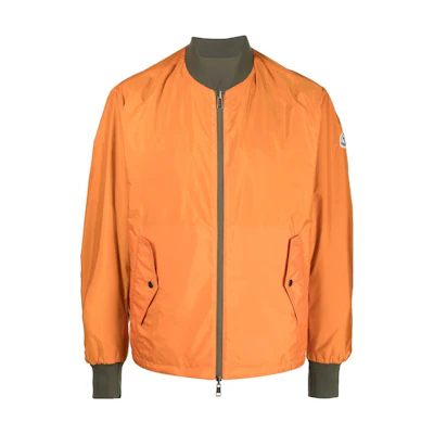 Moncler SS23 Solid Orange Baseball Collar Long Sleeve Jacket I10911A0009968352330