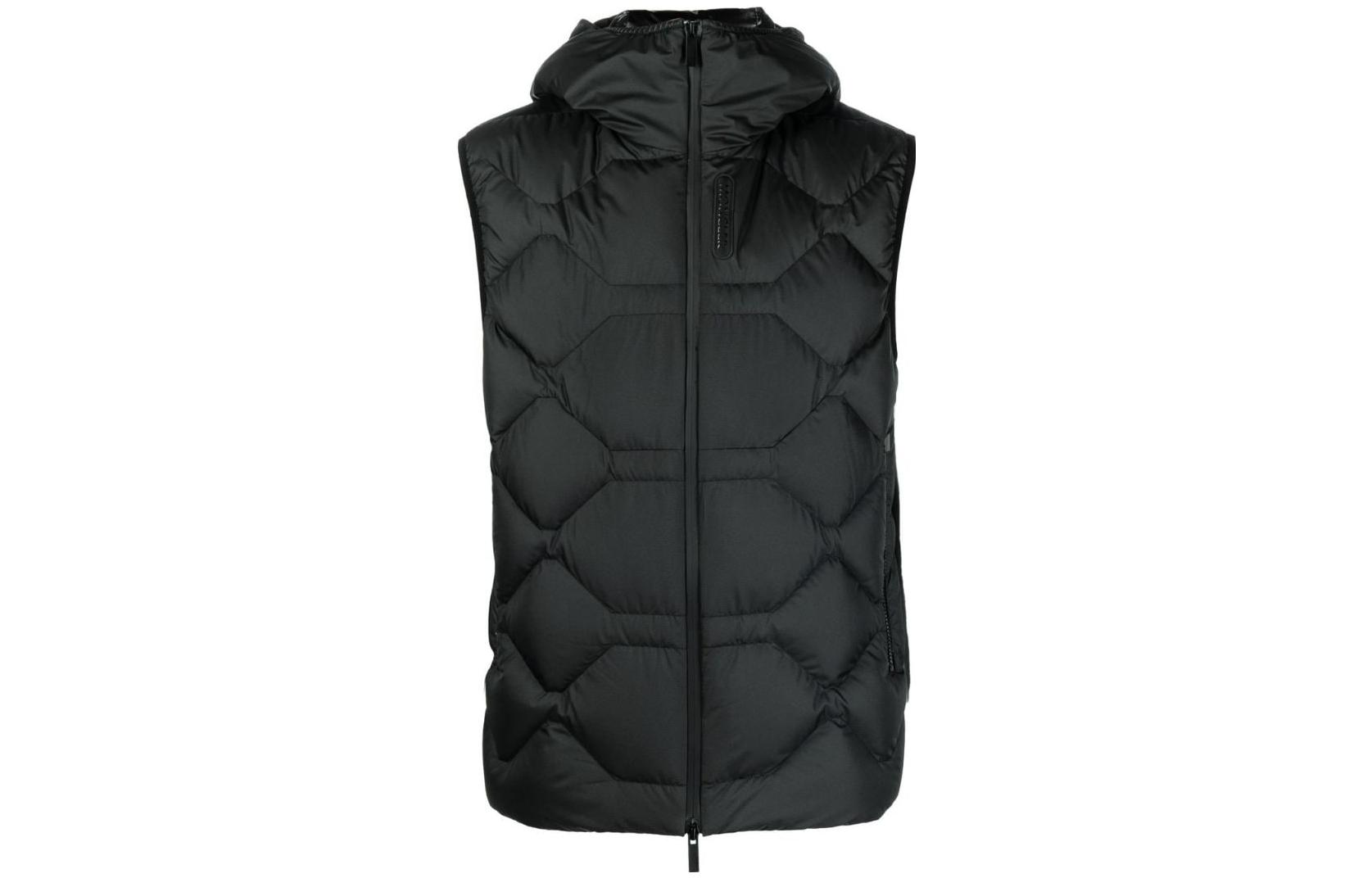 Moncler SS23 Solid Quilted Down Hooded Vest Black (). I10911A00031596IU999