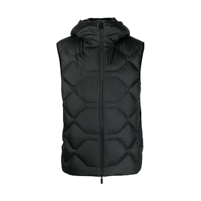 Moncler SS23 Solid Quilted Down Hooded Vest Black (). I10911A00031596IU999