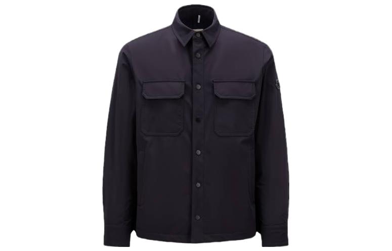 Moncler SS23 Solid Single-Breasted Collar Jacket - Blue I10911A00118595RC77D