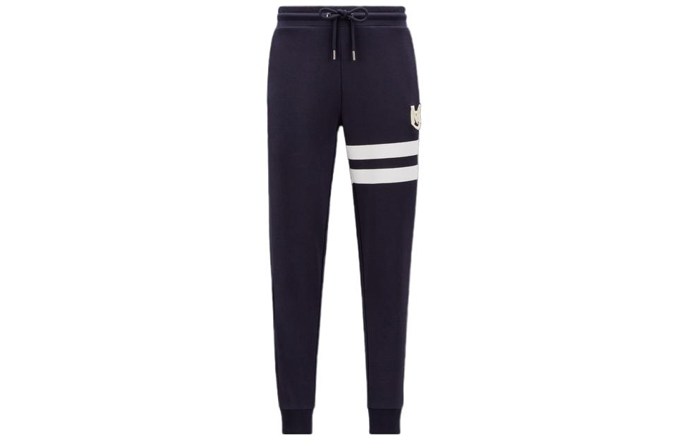 Moncler SS23 Striped Drawstring Knit Joggers  Blue I10918H00006809KR778