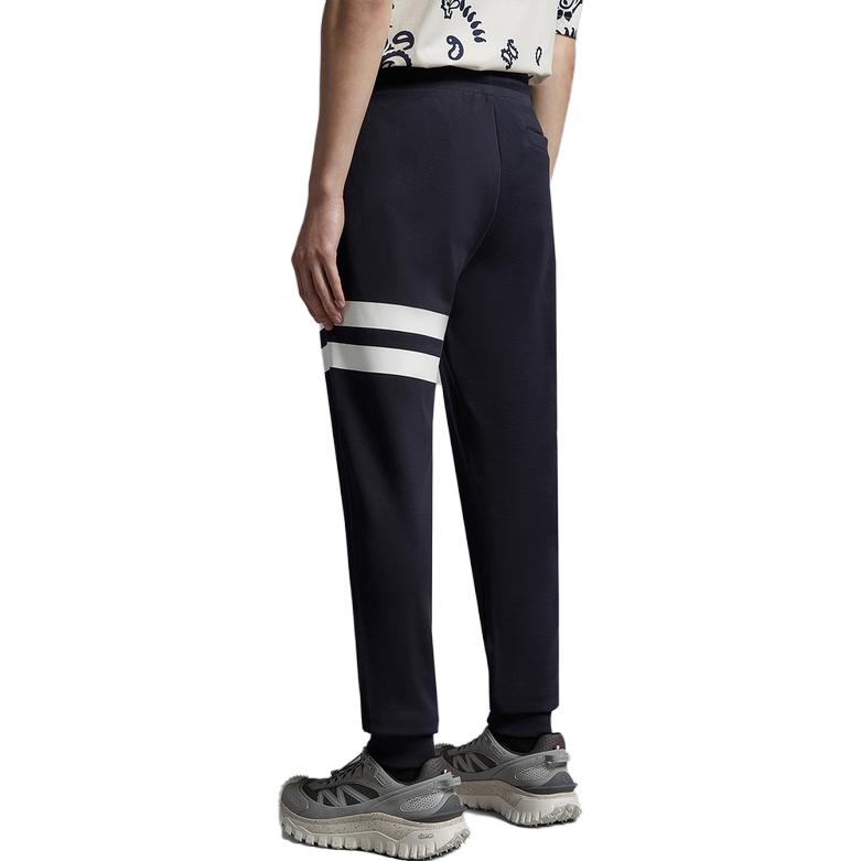 Shop Moncler SS23 Striped Drawstring Knit Joggers  Blue I10918H00006809KR778