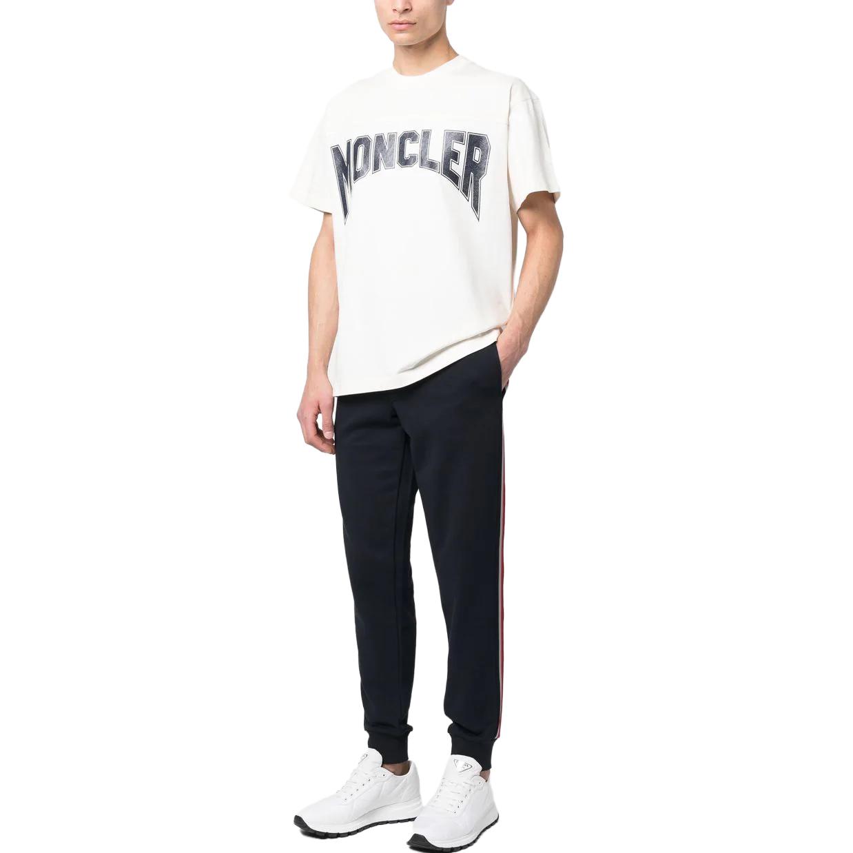 Lookbook Moncler SS23 Striped Logo Patch Casual Sweatpants  - Blue. I10918H00030V8162778
