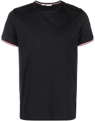 Moncler SS23 Camiseta Hombre Azul Marino Rayas Estampadas Manga Corta Crewneck I10918C7160087296778 Order Moncler SS23 Camiseta Hombre Azul Marino Rayas Estampadas Manga Corta Crewneck I10918C7160087296778