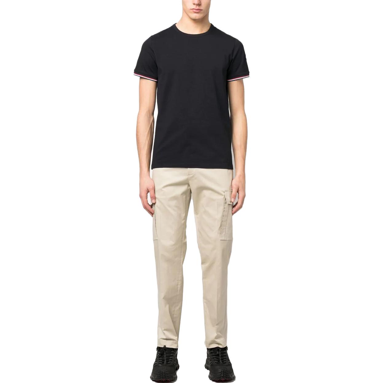 Lookbook Moncler SS23 Camiseta Hombre Azul Marino Rayas Estampadas Manga Corta Crewneck I10918C7160087296778