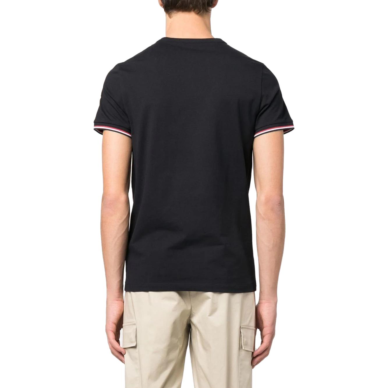 Shop Moncler SS23 Camiseta Hombre Azul Marino Rayas Estampadas Manga Corta Crewneck I10918C7160087296778