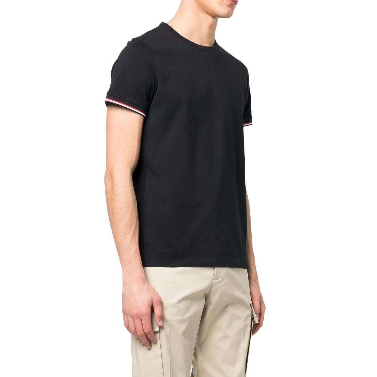 Purchase Moncler SS23 Camiseta Hombre Azul Marino Rayas Estampadas Manga Corta Crewneck I10918C7160087296778