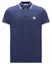 Buy モンクレール SS23 ストライプトリム ロゴパッチ 半袖ポロシャツ メンズ ブルー I10918A0000684556795
