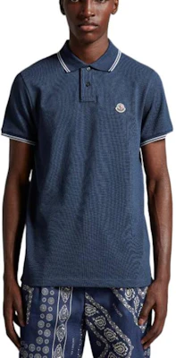 モンクレール SS23 ストライプトリム ロゴパッチ 半袖ポロシャツ メンズ ブルー I10918A0000684556795 Lookbook モンクレール SS23 ストライプトリム ロゴパッチ 半袖ポロシャツ メンズ ブルー I10918A0000684556795