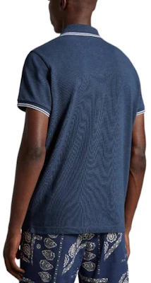 モンクレール SS23 ストライプトリム ロゴパッチ 半袖ポロシャツ メンズ ブルー I10918A0000684556795 Shop モンクレール SS23 ストライプトリム ロゴパッチ 半袖ポロシャツ メンズ ブルー I10918A0000684556795