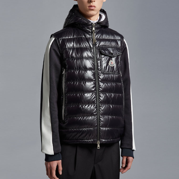 Purchase Moncler SS23 Unisex Jaket Rompi Hoodie Hitam Logo Patch. I10911A00068M1592999