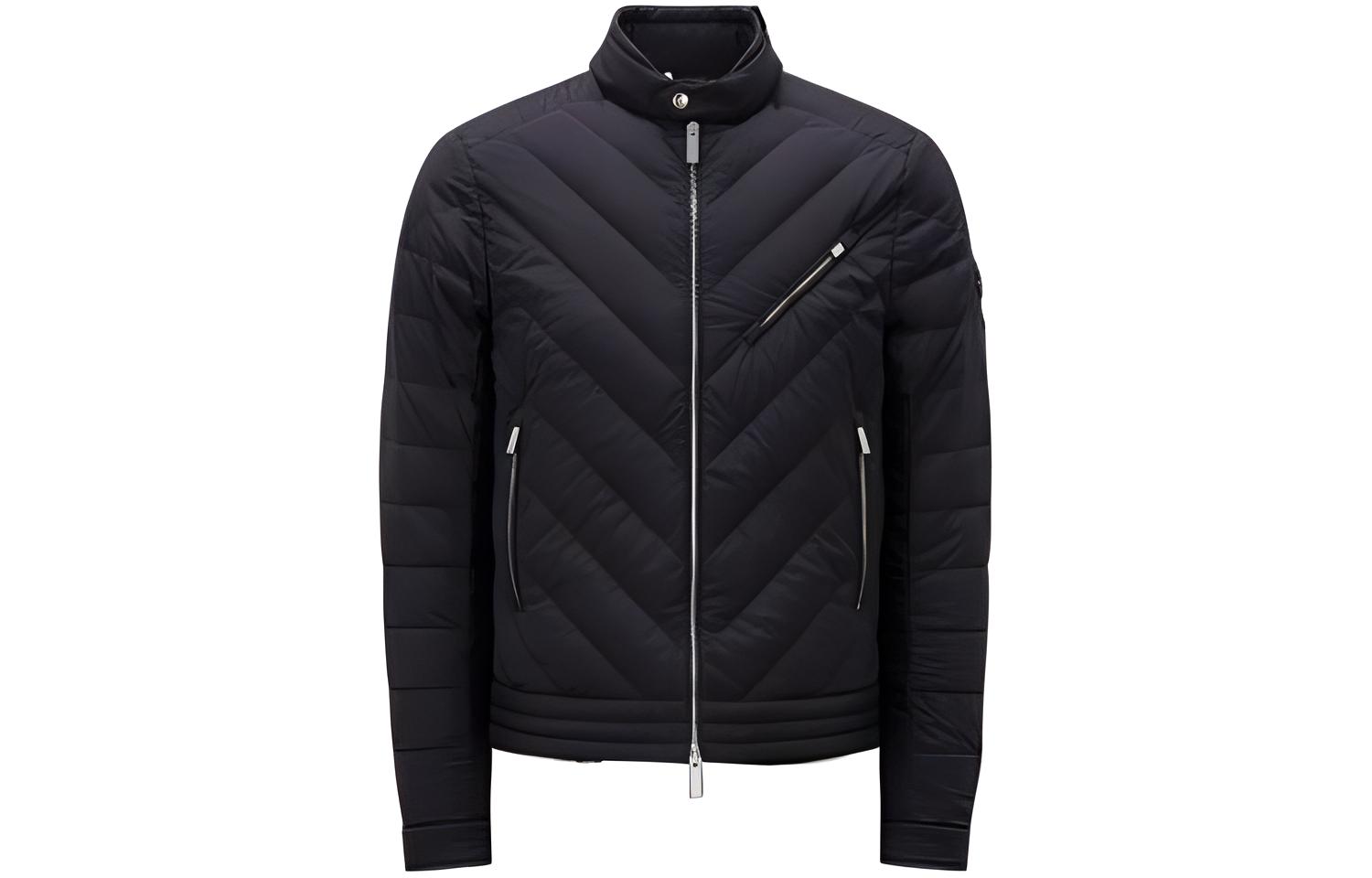 Moncler SS23 White Goose Down Jacket with Half-Zip High Collar I10911A00050595FK999