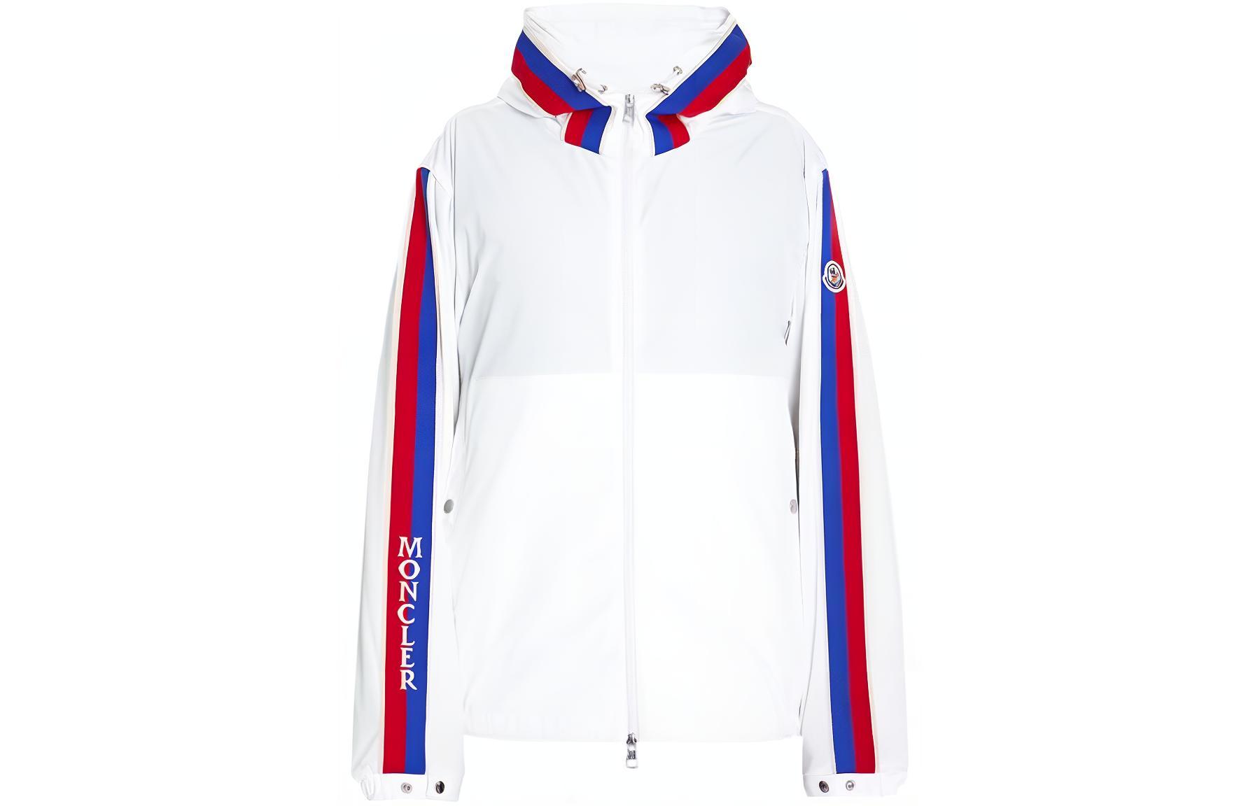 Moncler SS23 White Long-Sleeve Jacket with Side Zipper 1A0017354A91034