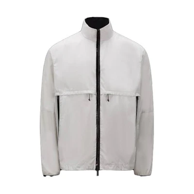 Moncler SS23 White Solid Color Zip-Up Jacket with Stand Collar I10911A001056835221D