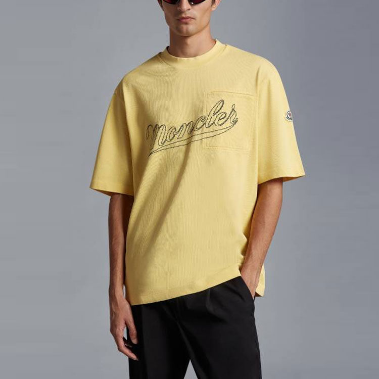 Moncler SS23 Yellow Crewneck Embroidered Logo T-Shirt I10918C00005899H5180 圖 4