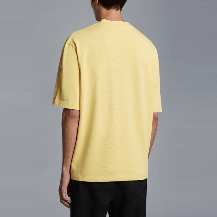 Moncler SS23 Yellow Crewneck Embroidered Logo T-Shirt I10918C00005899H5180 圖 5