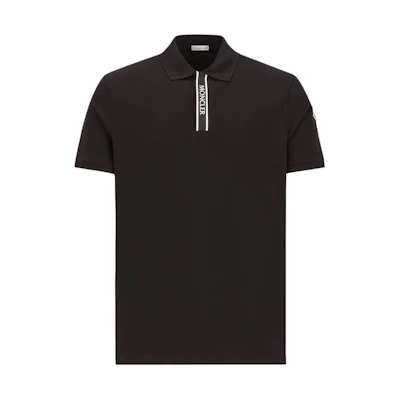 Moncler SS24 Black Casual Letter Short Sleeve Polo Shirt. J10918A0000289A16999
