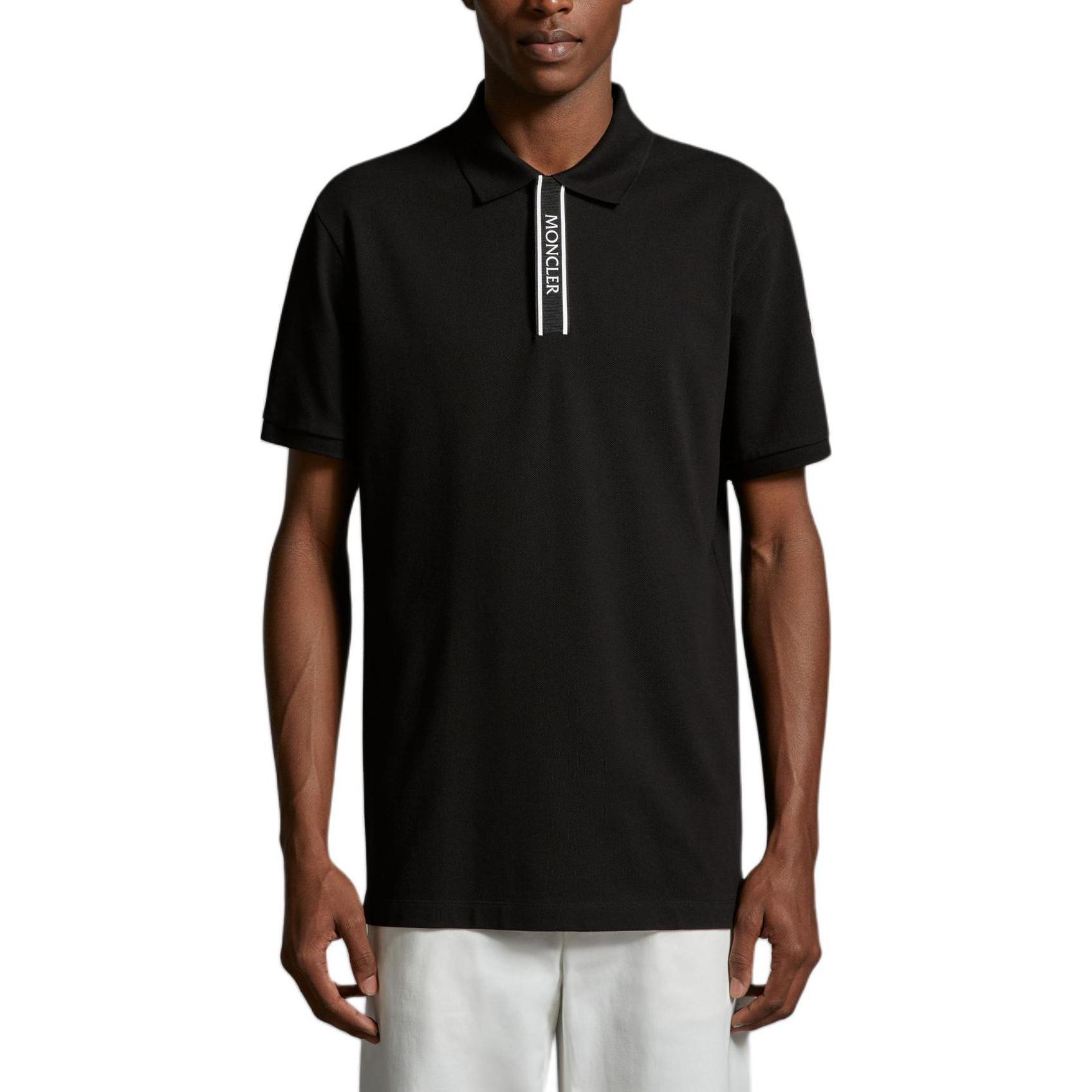 Lookbook 盟可睐 SS24 黑色休闲字母短袖POLO衫. J10918A0000289A16999