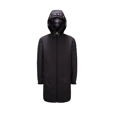 Moncler SS24 Black Hooded Long Sleeve Down Jacket with Letter Print J10911C0000254A91999