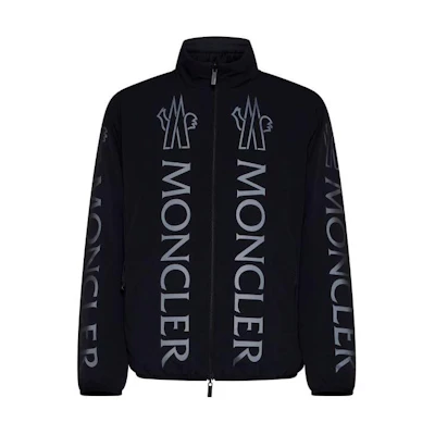 Moncler SS24 Black Loose-Fit Puffer Jacket with Lettered Zip and Stand Collar 1A00052U597EN999