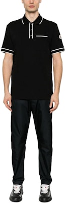 Moncler SS24 Black Slim Fit Short Sleeve Polo Shirt. J10918A0000489A16999 Lookbook Moncler SS24 Black Slim Fit Short Sleeve Polo Shirt. J10918A0000489A16999