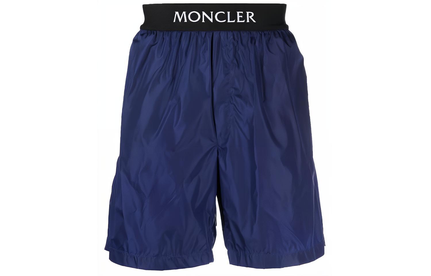 Moncler SS24  Blue Logo Waist Straight-Cut Swim Shorts. I10912C0001053326759