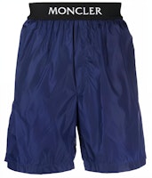 Moncler SS24 Blue Logo Waist Straight-Cut Swim Shorts. I10912C0001053326759 Moncler SS24 Blue Logo Waist Straight-Cut Swim Shorts. I10912C0001053326759