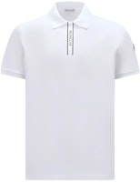Moncler SS24 Knit Collar Logo Short Sleeve Polo Shirt Optical White J10918A0000289A16002 Moncler SS24 Knit Collar Logo Short Sleeve Polo Shirt Optical White J10918A0000289A16002