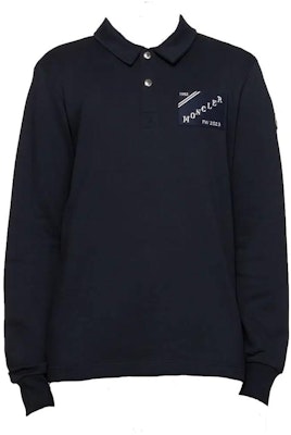 Moncler SS24 深藍色字母印花長袖POLO衫 I20918G00078809KR778 Buy Moncler SS24 深藍色字母印花長袖POLO衫 I20918G00078809KR778