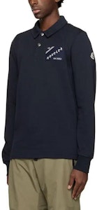 Moncler SS24 深藍色字母印花長袖POLO衫 I20918G00078809KR778 Details for Moncler SS24 深藍色字母印花長袖POLO衫 I20918G00078809KR778