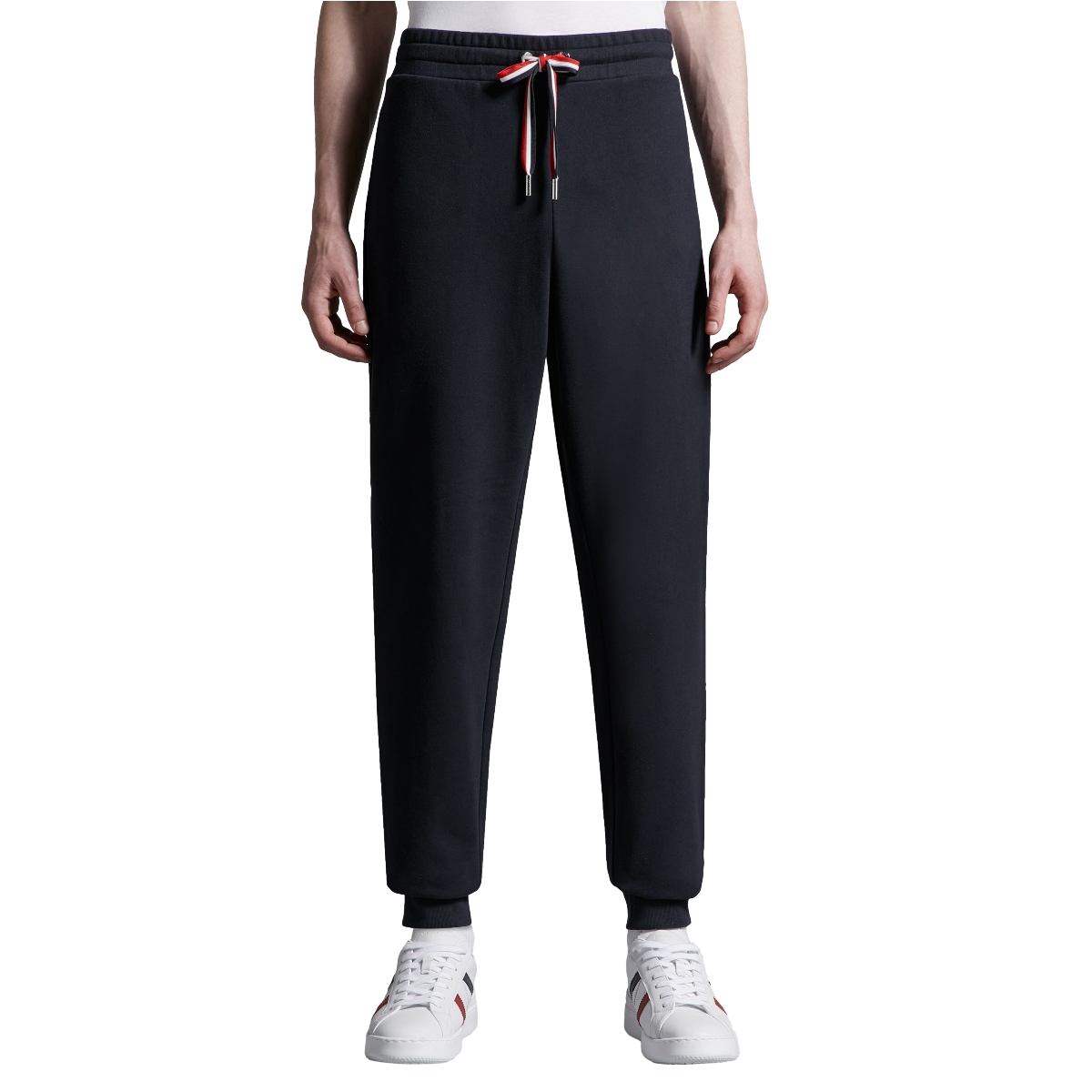 Lookbook Moncler SS24  Navy Loose-Fit Drawstring Casual Pants with Side Pockets. J10918H00003899WC778