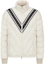 Buy モンクレール SS24 ショートパファージャケット ベージュ プリントデザイン入り. J10911A00005549SK20F