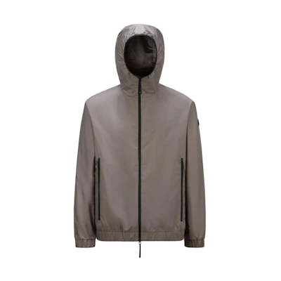 Moncler SS24 Solid Color Zip-Up Hoodie Jacket Grey. J10911A001495968E916
