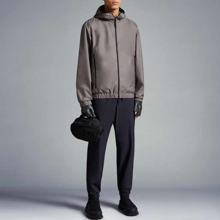 Lookbook Moncler SS24  Solid Color Zip-Up Hoodie Jacket Grey. J10911A001495968E916