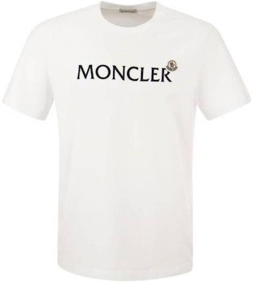 Moncler SS24 White Logo Print Crewneck Short Sleeve T-Shirt. J10918C000578390T001 Order Moncler SS24 White Logo Print Crewneck Short Sleeve T-Shirt. J10918C000578390T001