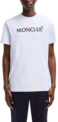 Moncler SS24 White T-Shirt with Flocked Logo Design J20918C000248390T001 Lookbook Moncler SS24 White T-Shirt with Flocked Logo Design J20918C000248390T001