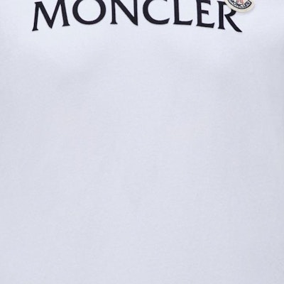 Moncler SS24 White T-Shirt with Flocked Logo Design J20918C000248390T001 Details for Moncler SS24 White T-Shirt with Flocked Logo Design J20918C000248390T001