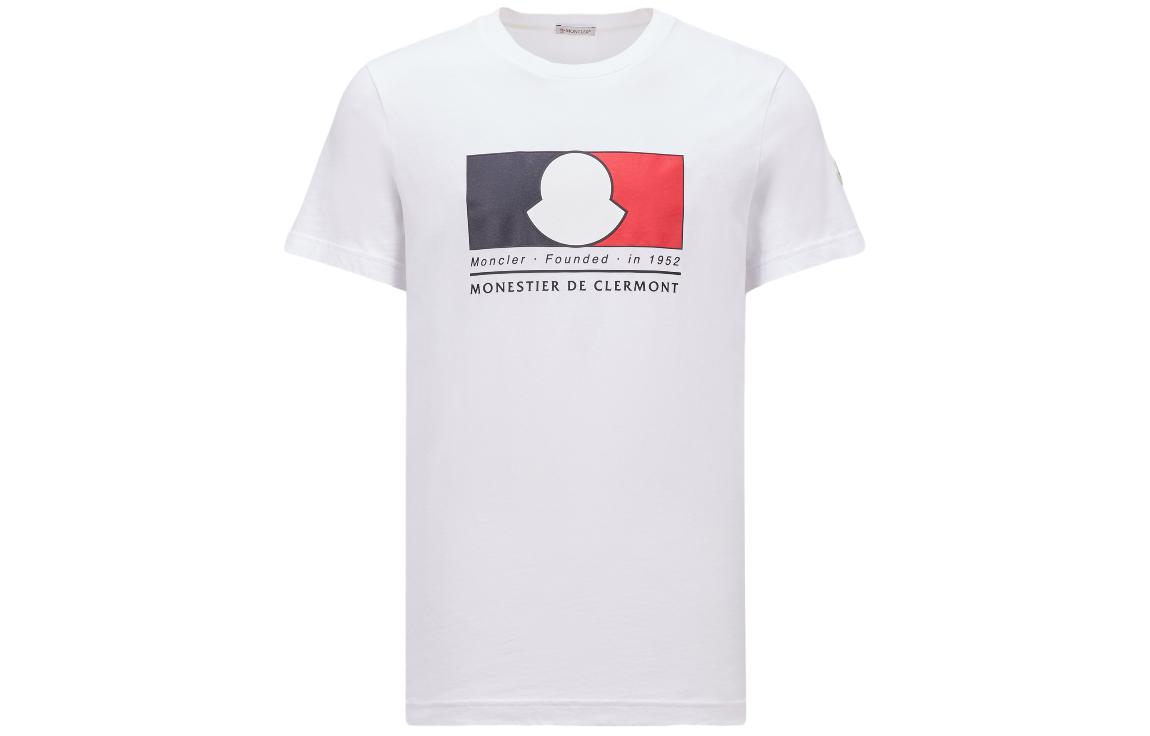 Moncler SS24  White T-Shirt with Tricolor Logo Design. J10918C000198390T002 圖 2