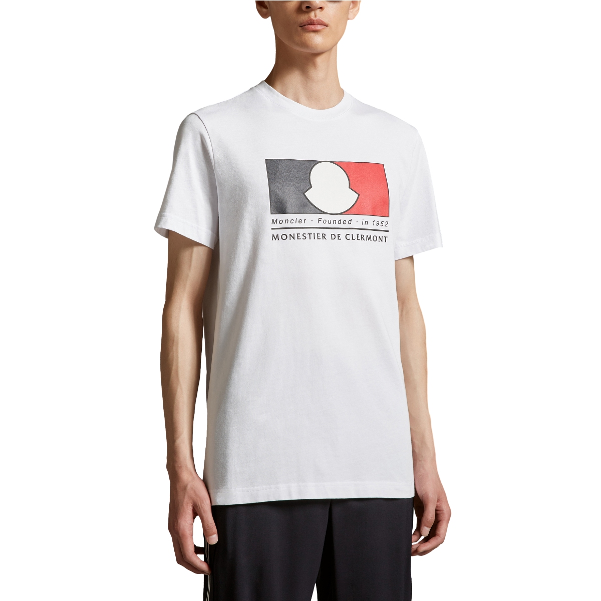 Moncler SS24  White T-Shirt with Tricolor Logo Design. J10918C000198390T002 圖 4