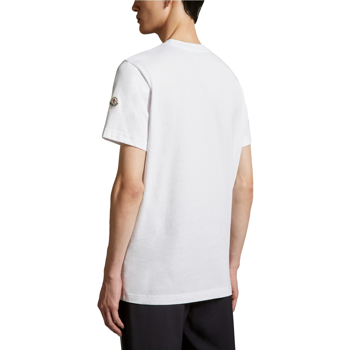 Moncler SS24  White T-Shirt with Tricolor Logo Design. J10918C000198390T002 圖 5